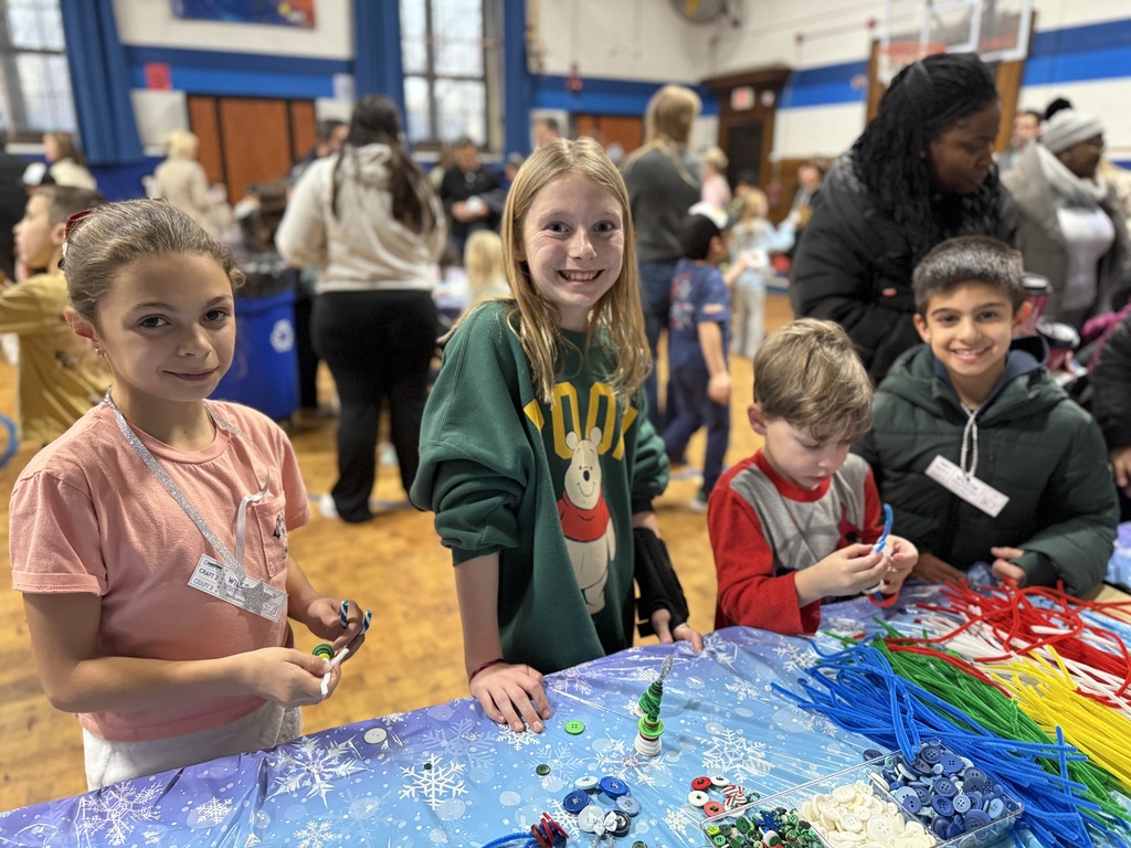 students at Winter Fest, working on craft