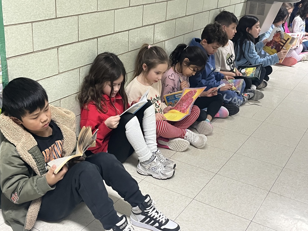 Students reading quietly.