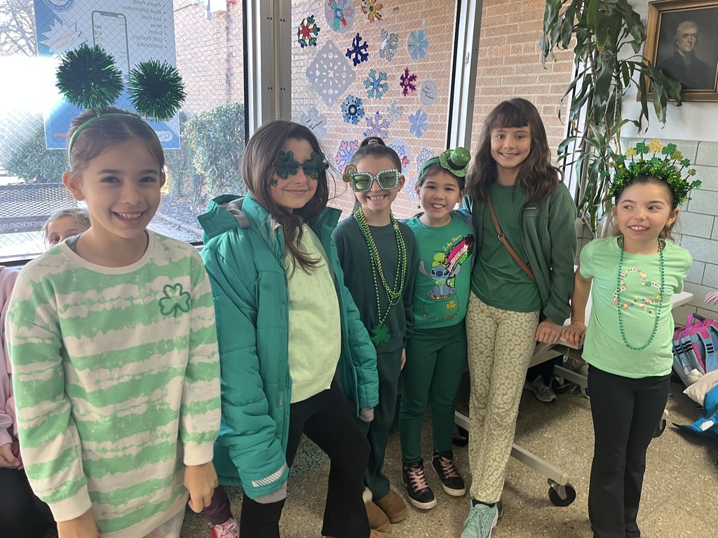 Students all decked out in green,