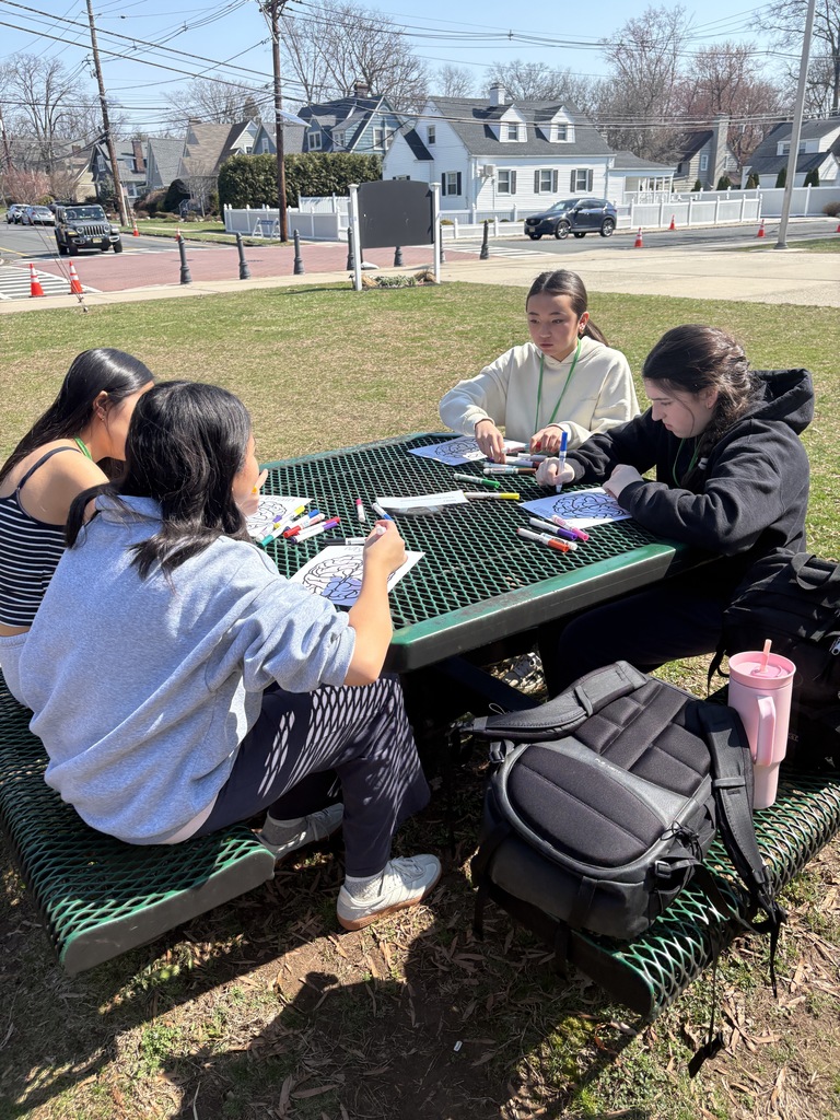 Students working in health class outside