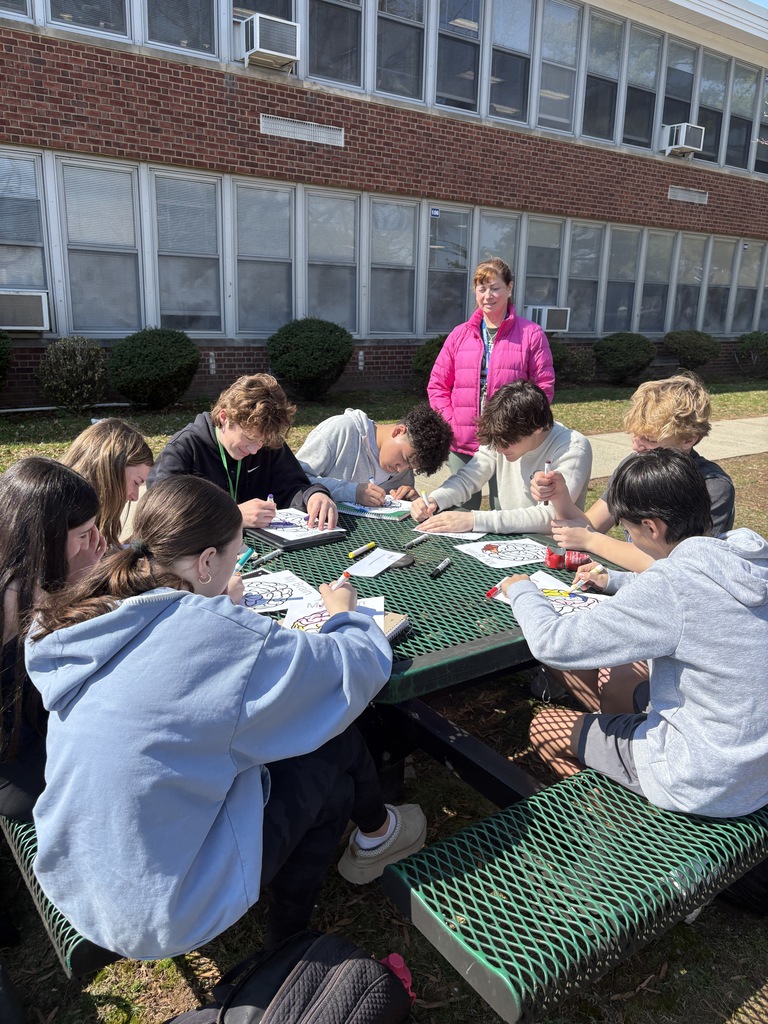 Students working in health class outside