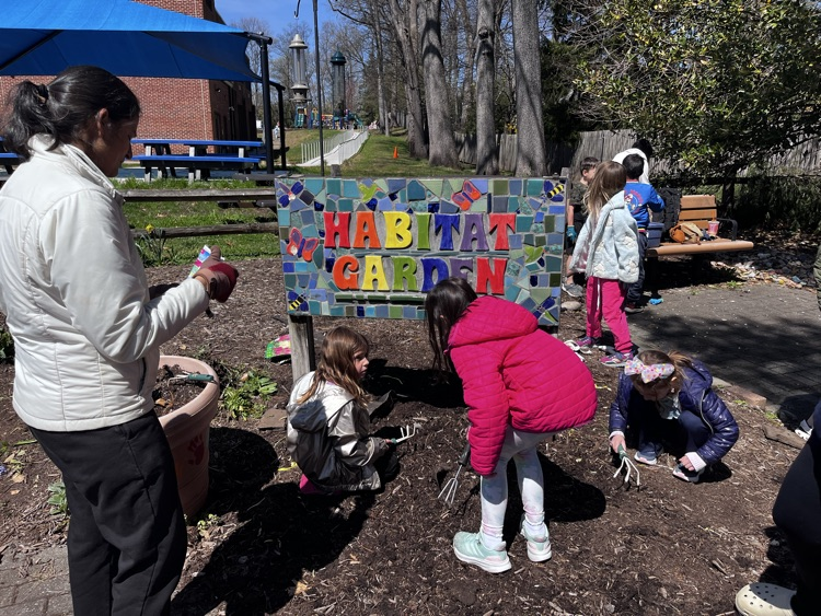 students in the garden 