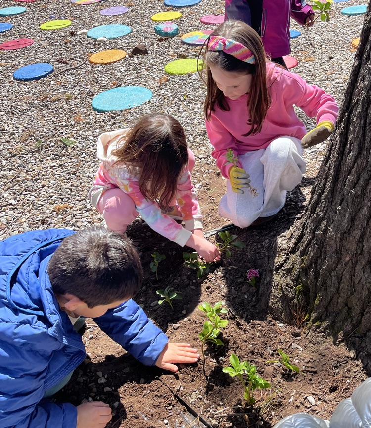 students in the garden 
