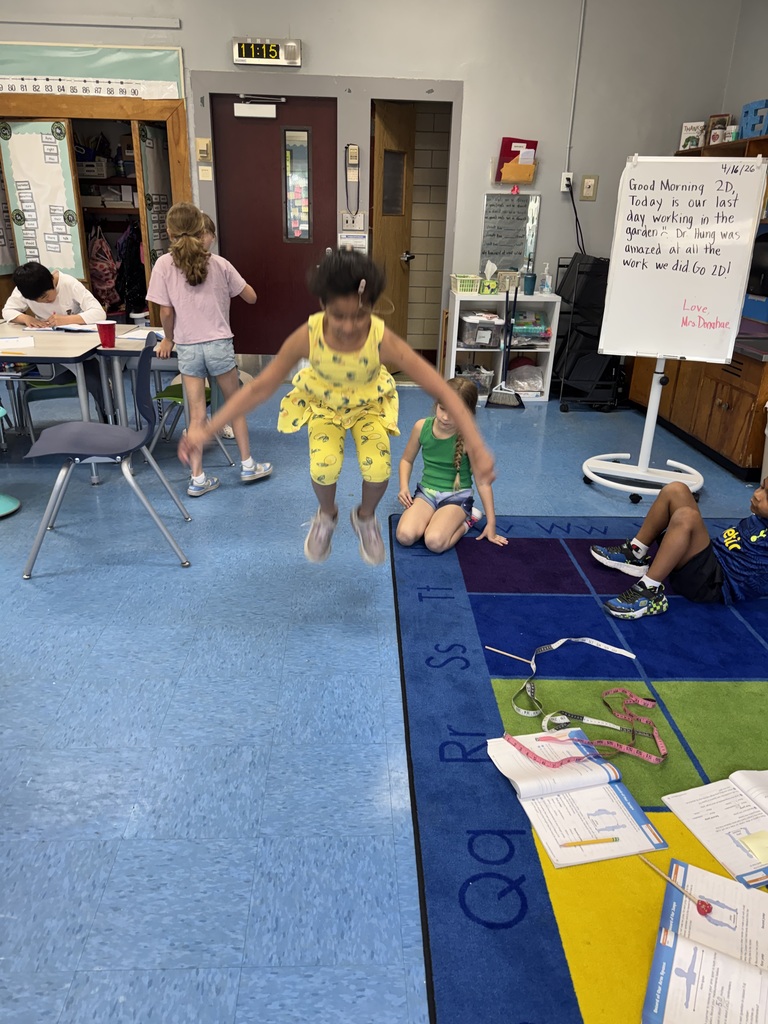 Student jumping.