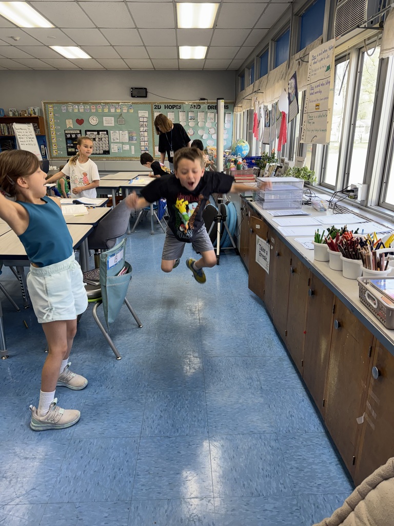 Student jumping.