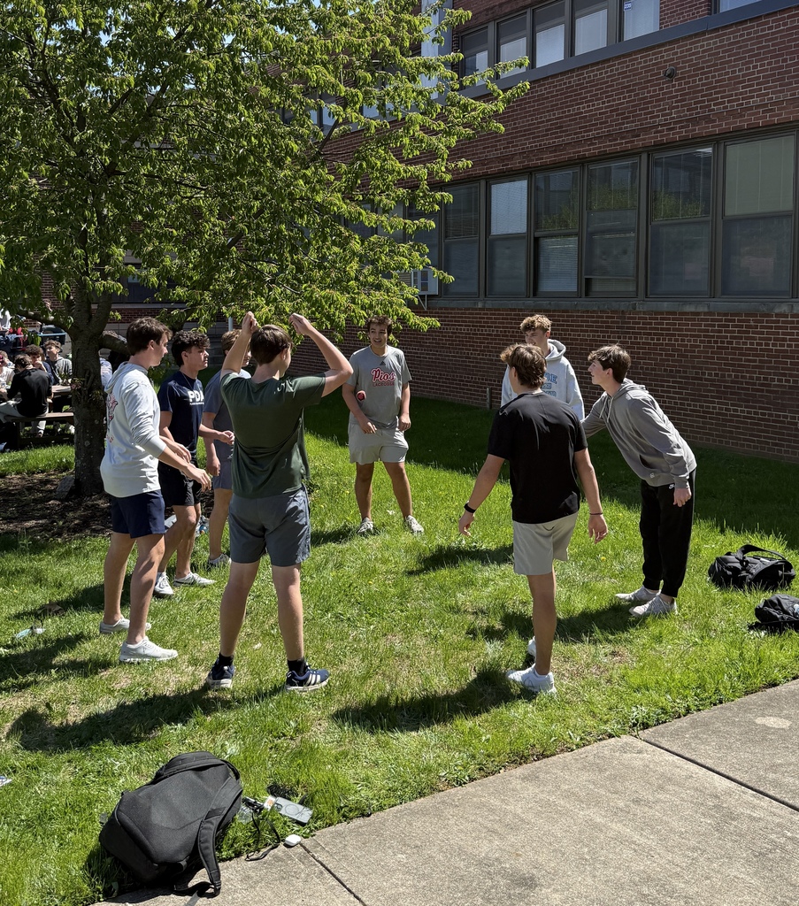 Students enjoying the games during lunch