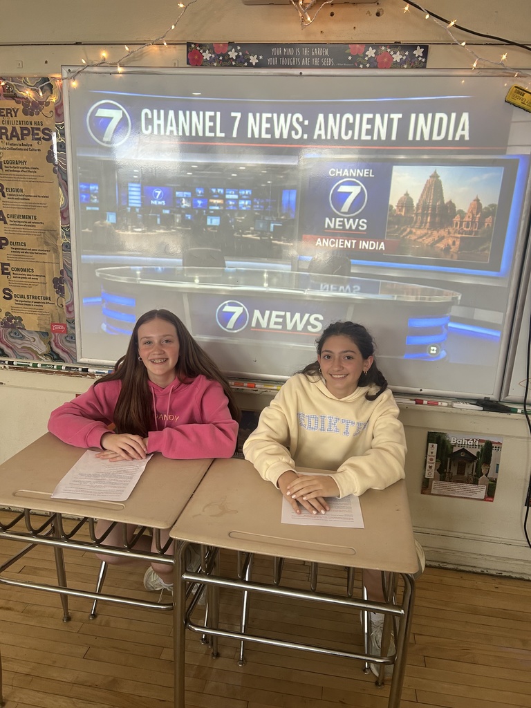 Our 6th grade Social Studies students recently stepped into the role of “news anchors” as they explored topics from Ancient India! 📰 Students selected stories of interest, conducted research, and delivered their reports as if they were breaking news. The classroom was buzzing with energy as students confidently shared their findings, demonstrating both creativity and a deep understanding of the content. It was exciting to see them so engaged while bringing history to life in such a dynamic way!