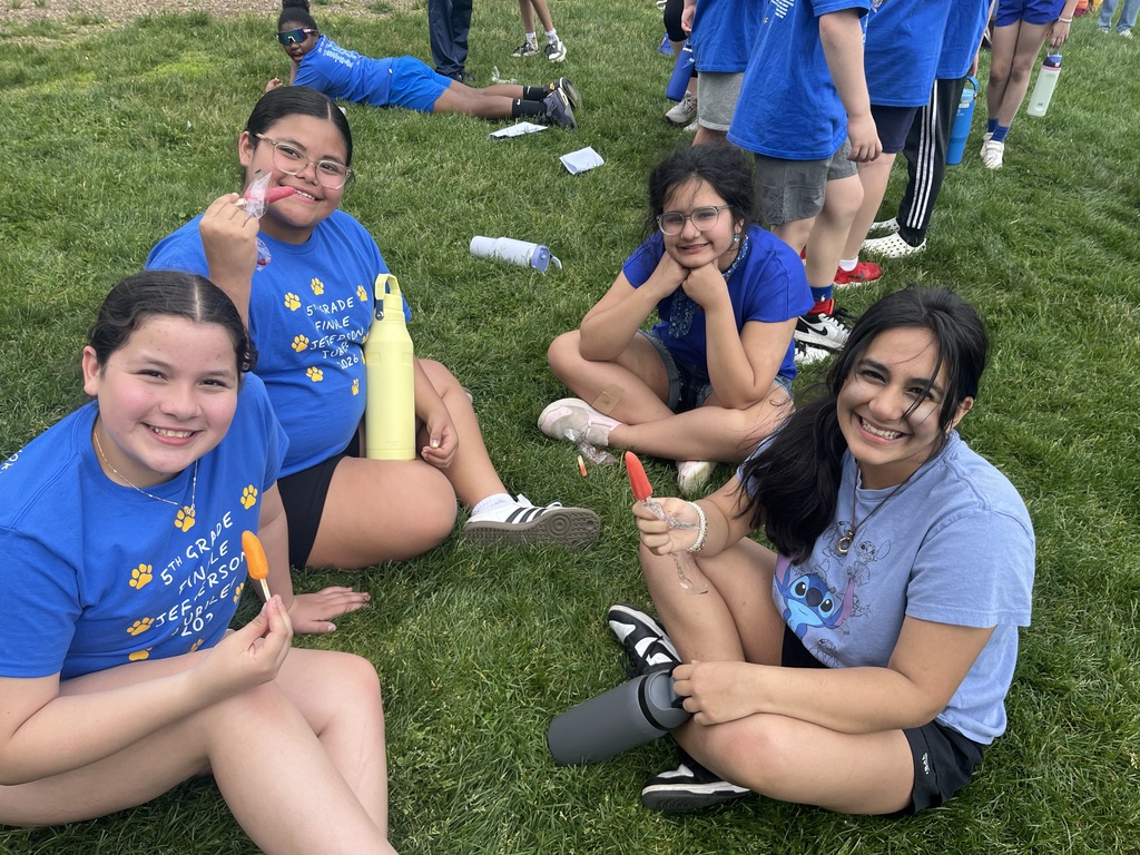 Students enjoying their ice pops.