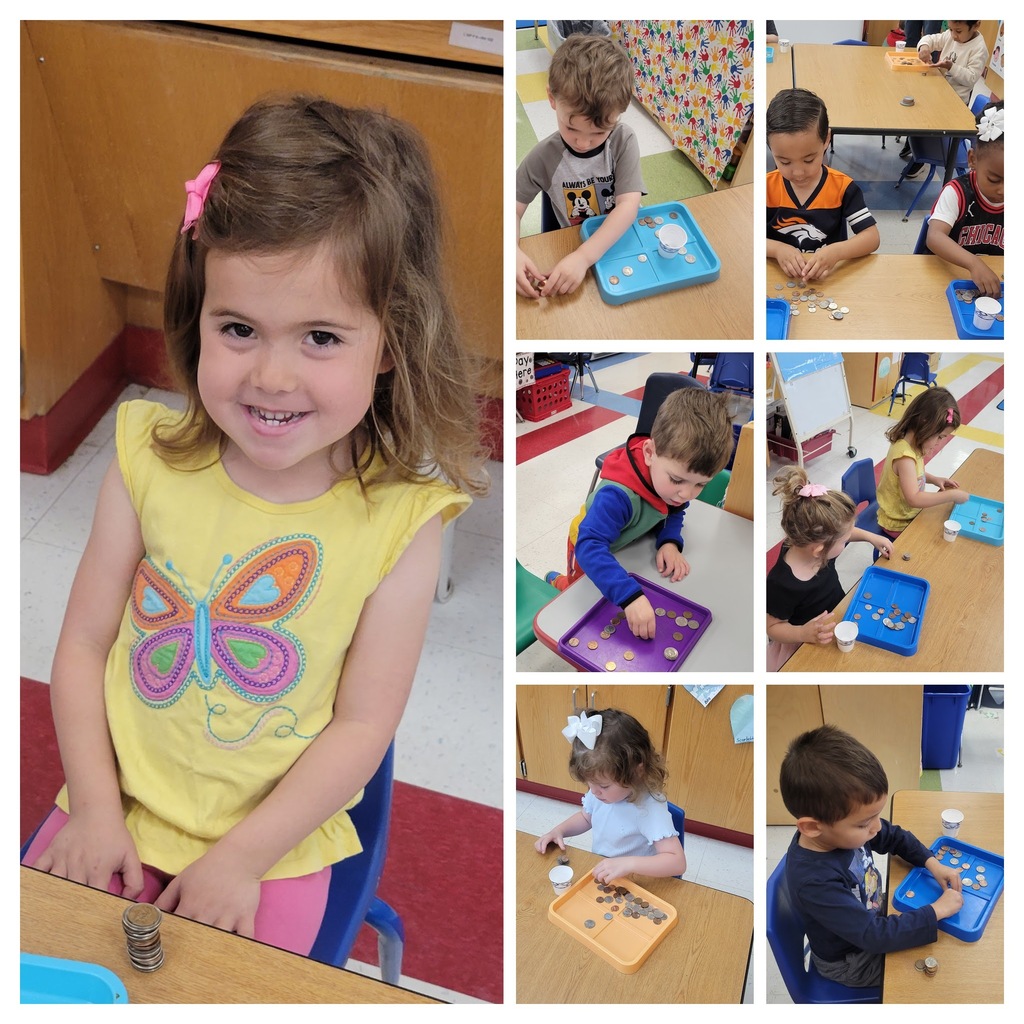 Pre-K students count and sort coins