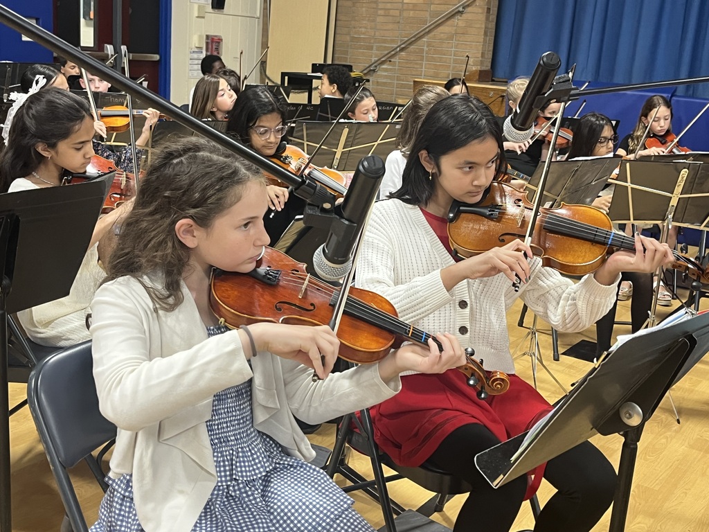 Orchestra students performing