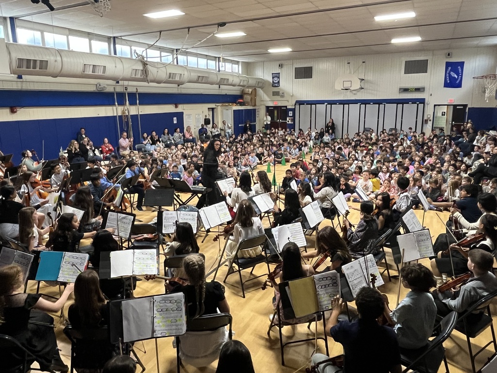 Our orchestra performs for our students.