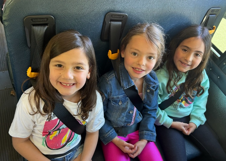 students sitting on the bus