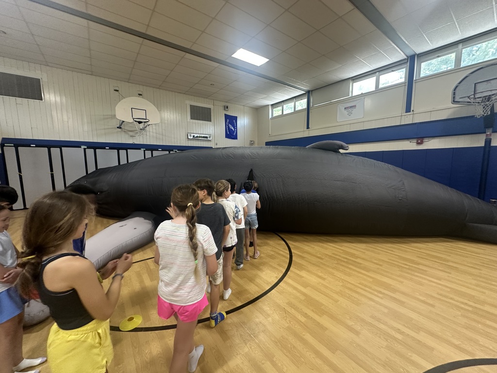 Students entering the whale