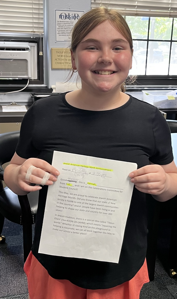 student making announcements
