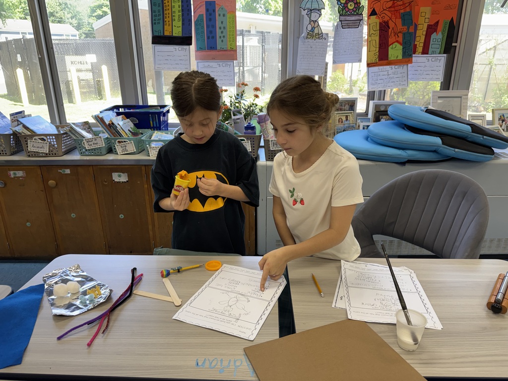 Students creating their insect.