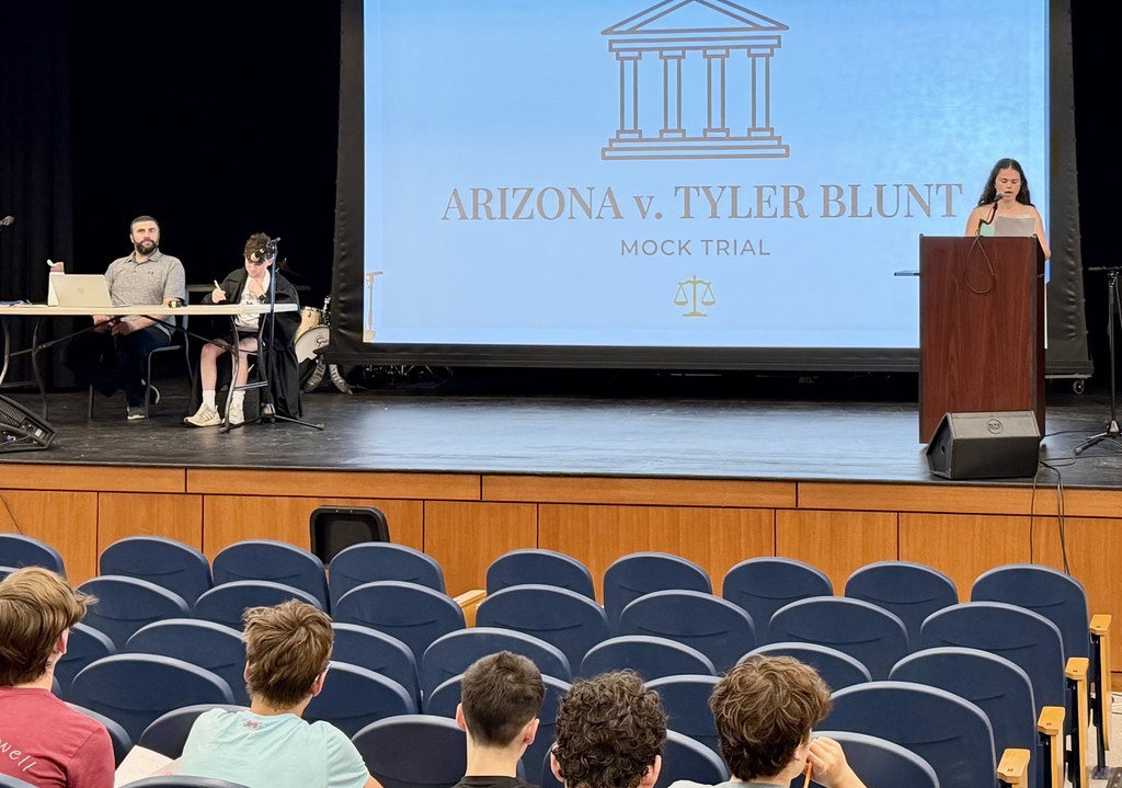 ⚖️ Students in Mr. Perrino's Mock Trial Debate class recently put their skills to the test during a mock trial held in the auditorium. Serving as attorneys, witnesses, and a judge, students presented their cases before a jury of peers, demonstrating strong public speaking, critical thinking, and collaboration skills in this engaging, real-world learning experience. 👏🎤🧠