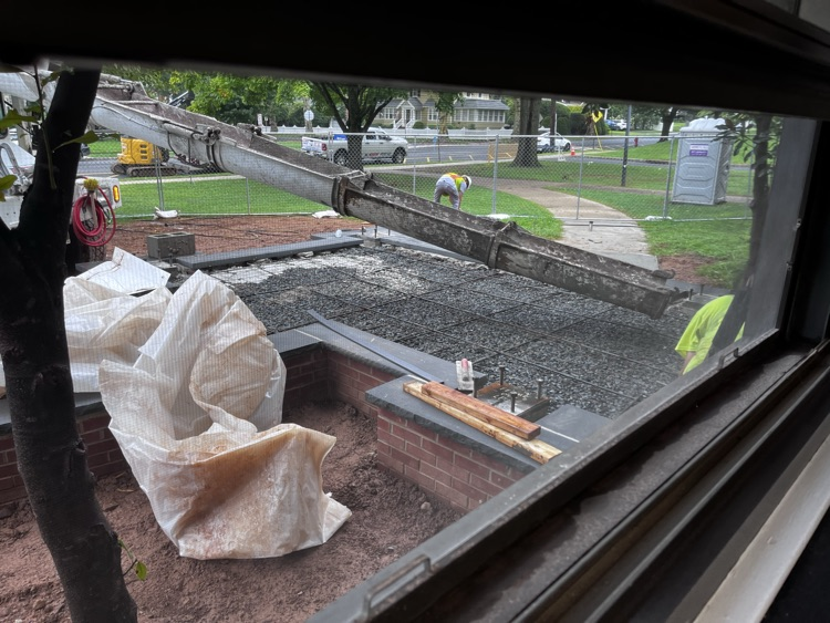front ramp being poured
