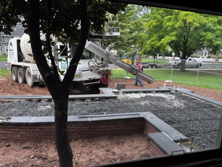 front ramp being poured