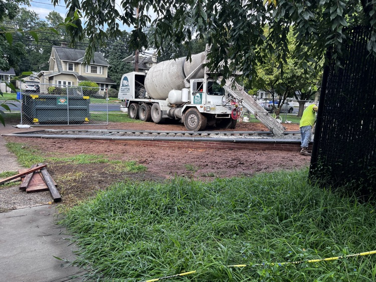 front ramp being poured