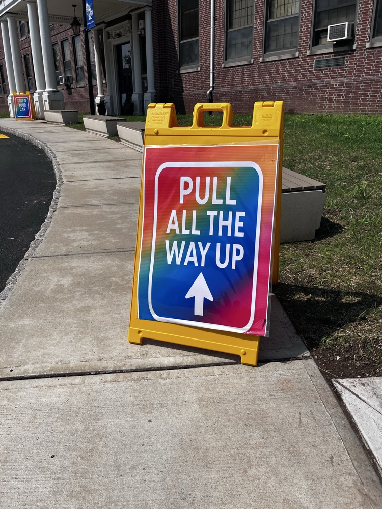 welcome back and arrival signage