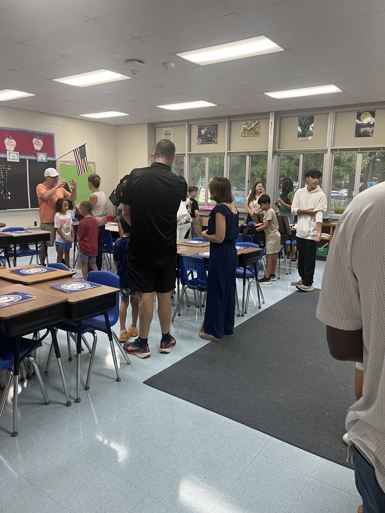 Students and families visit the classroom