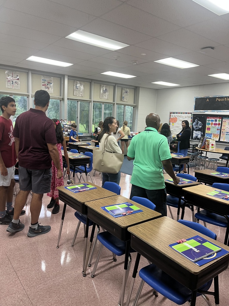 Students and families visit the classroom