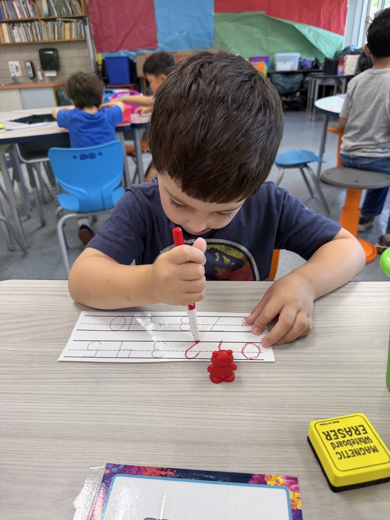 Student practice writing numbers