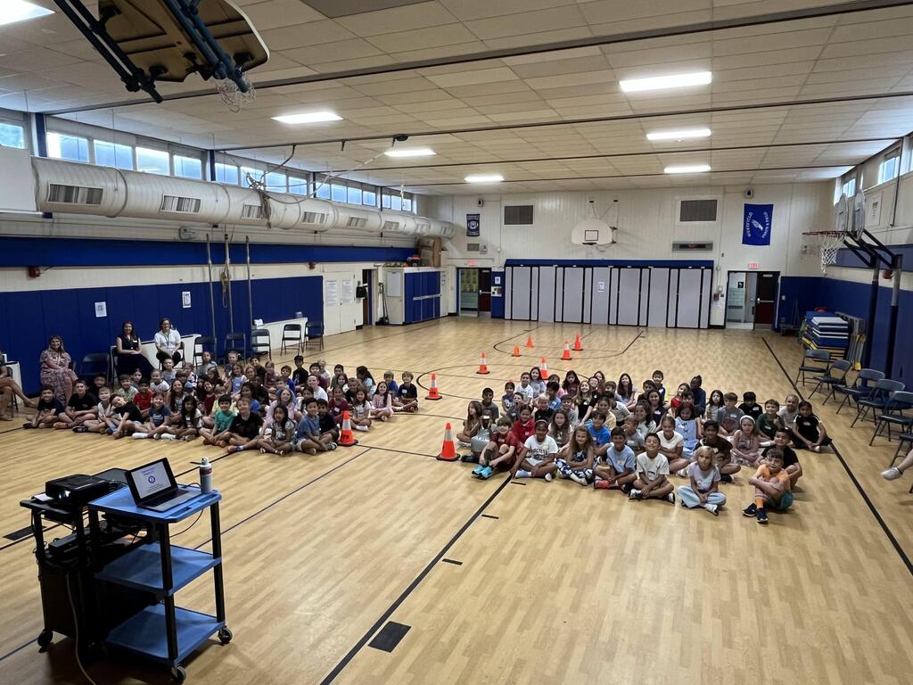 Students are ready for the welcome back assembly.