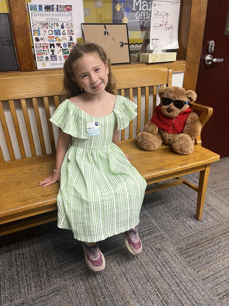 1st grader waits for her friend.