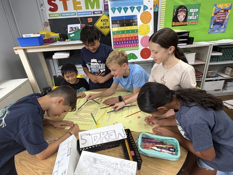 students working in groups