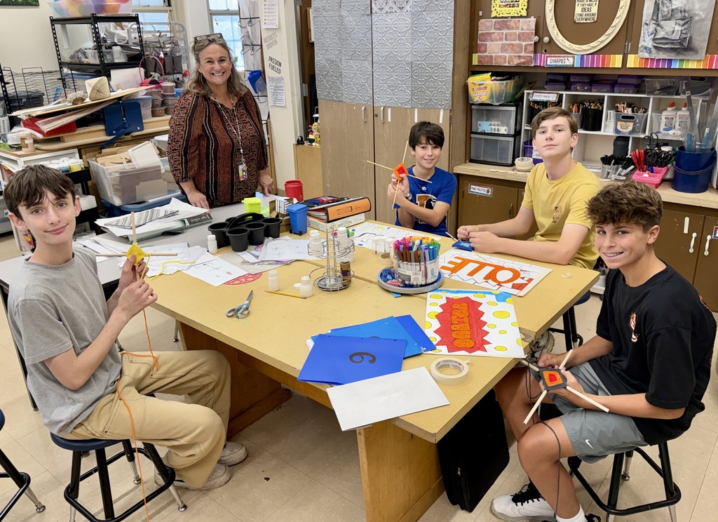 Creativity in action! 🎨 Our 8th grade students are creating some amazing work in Applied Art class. It’s great to see their ideas come to life through imagination, creativity, and hands-on learning!