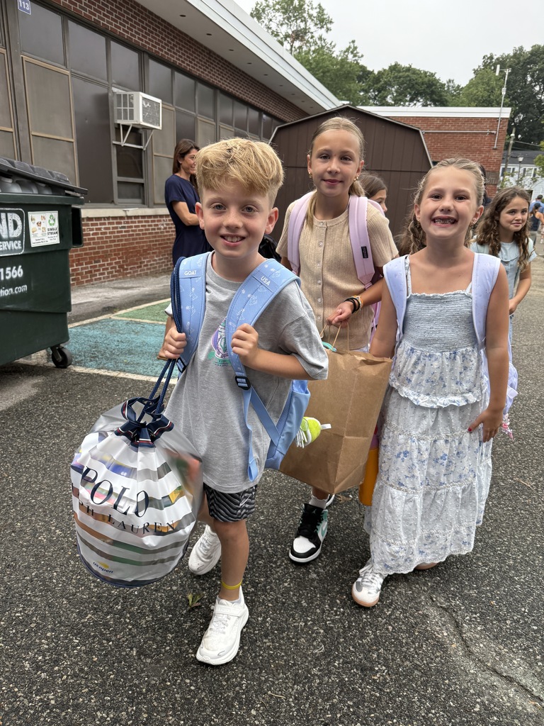 students walking in  on the first day of school