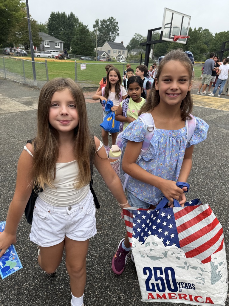 students walking in  on the first day of school