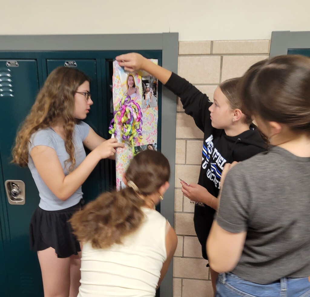 Students at locker