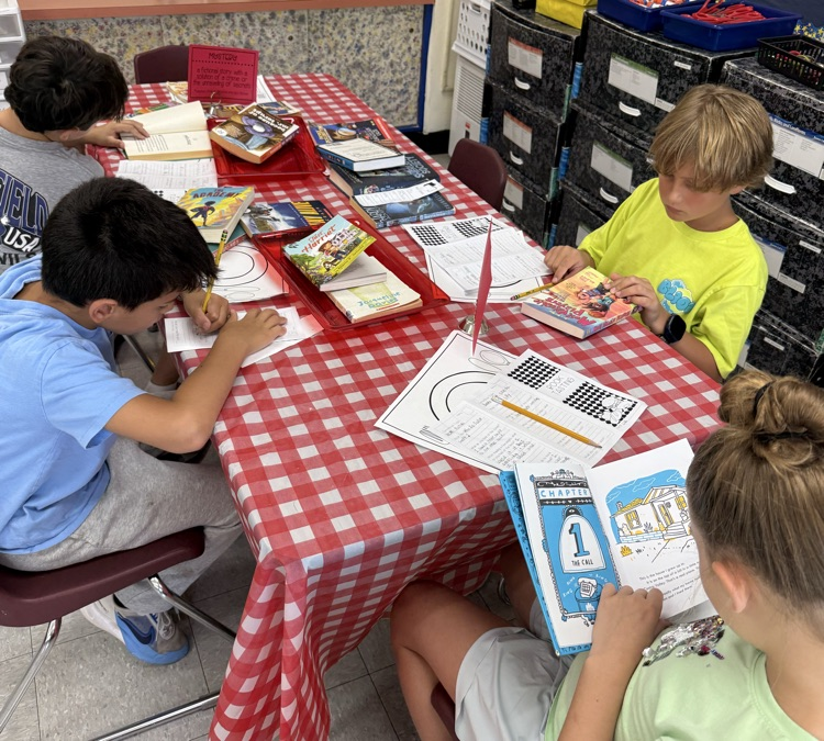 students engage in a “book tasting”