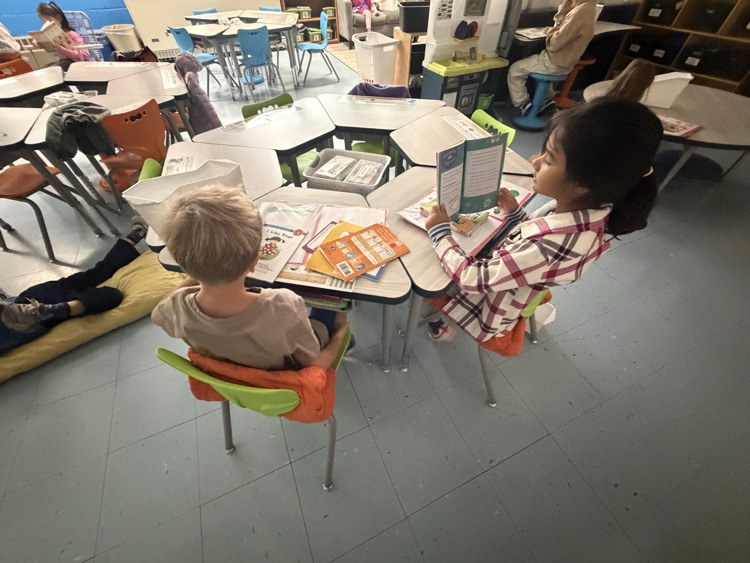 students reading