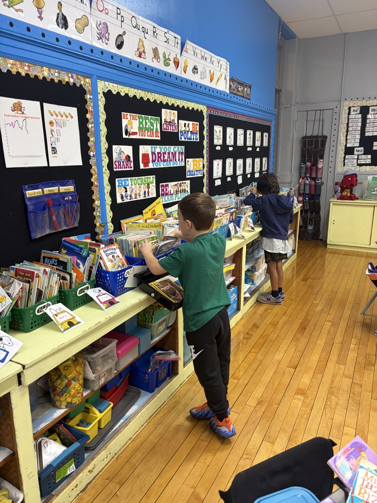student selecting books
