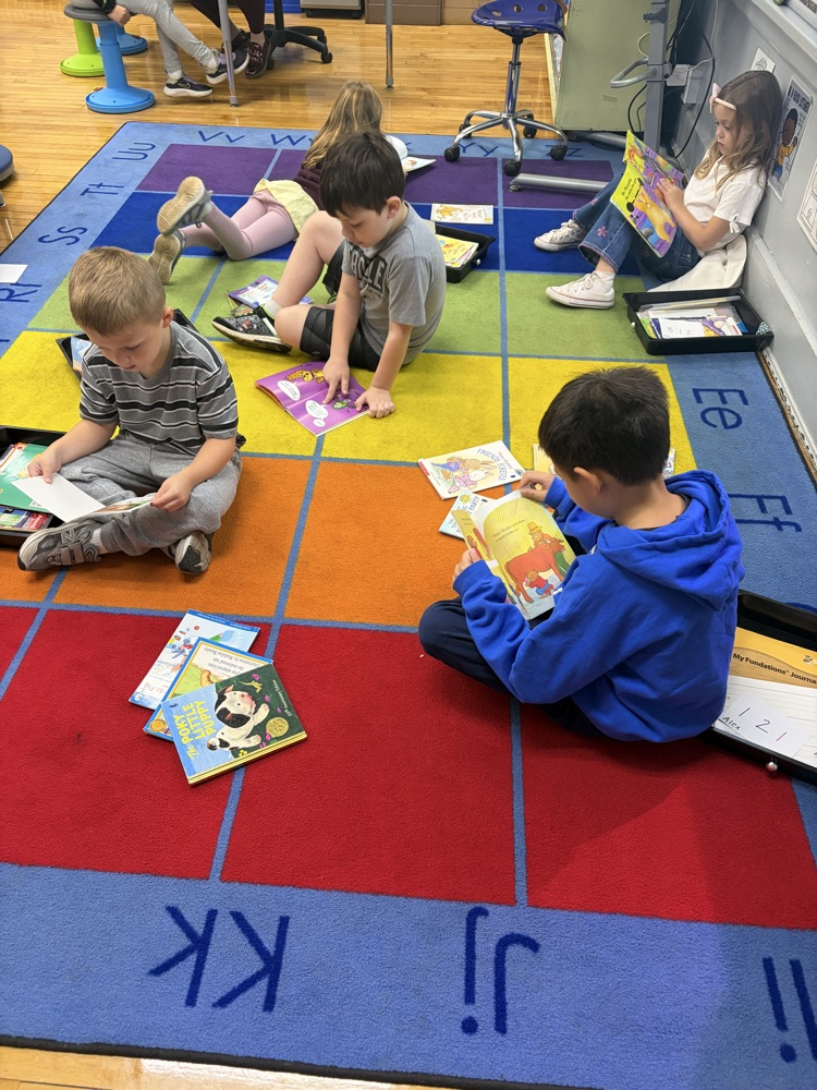 students reading