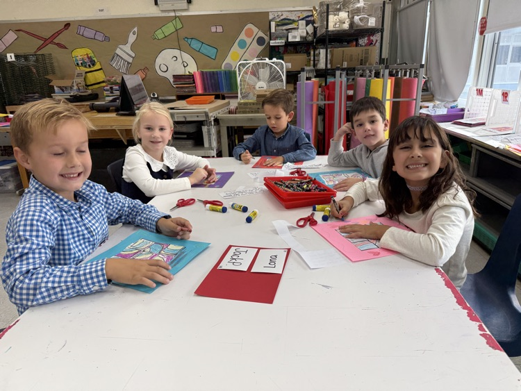 students engagement in first grade art lesson