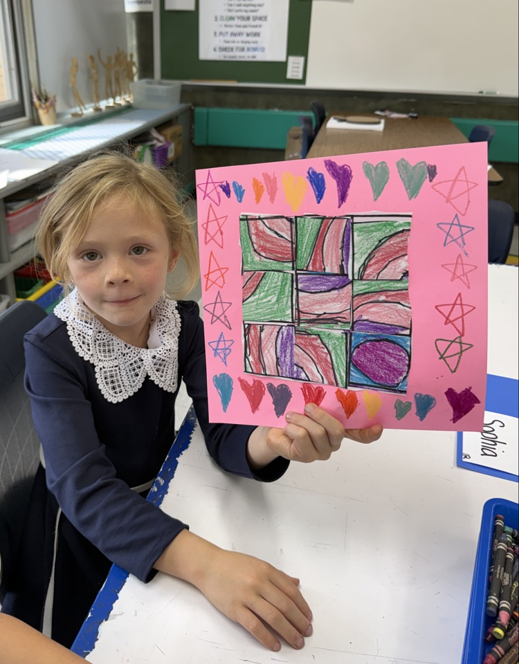 students engagement in first grade art lesson