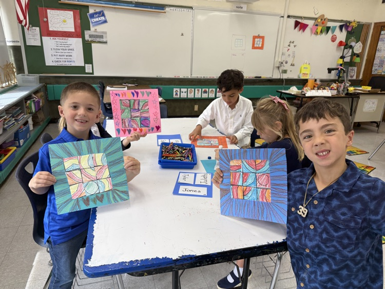 students engagement in first grade art lesson