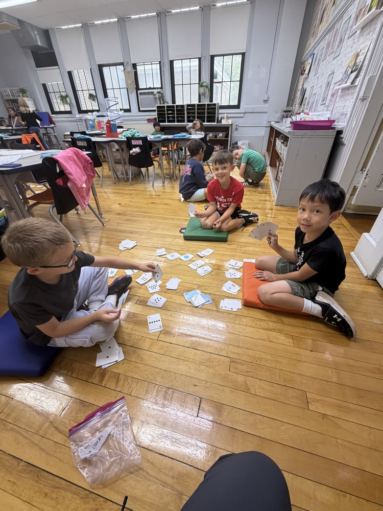 Students playing a math game