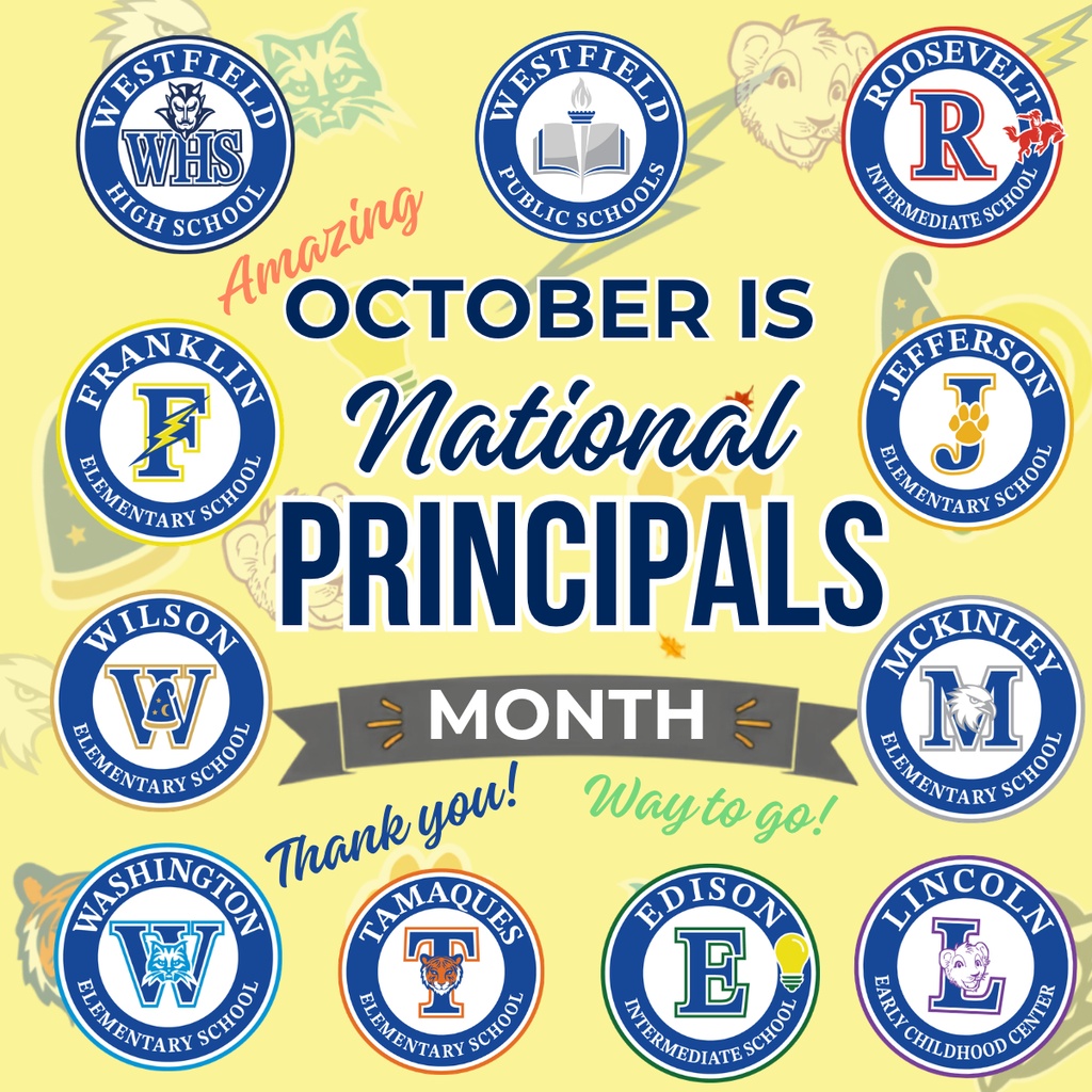 Square graphic that says October is National Principals Month with school and district logos