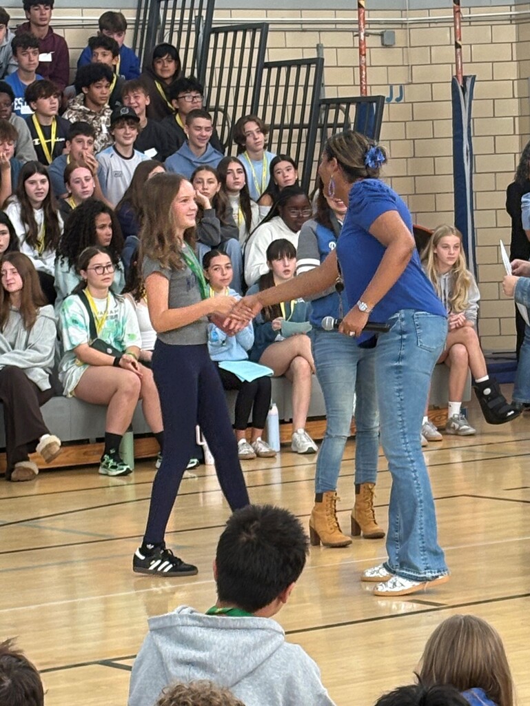 Students receiving Student of the month award