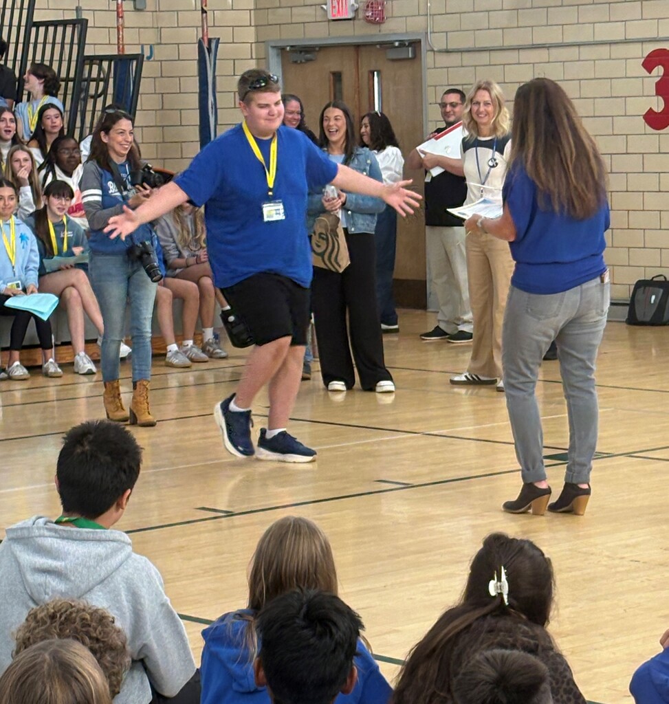 Students receiving Student of the month award