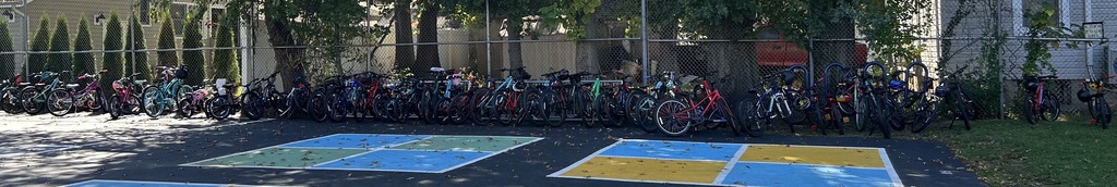 Lots of bikes for Walk and Bike to School Day