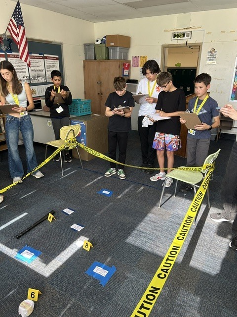 Students investigating