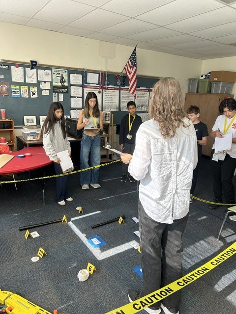 Students investigating