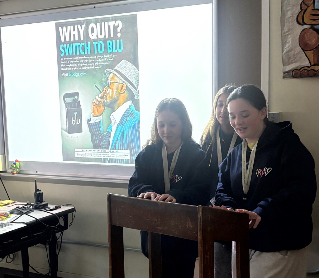 Students in health presenting