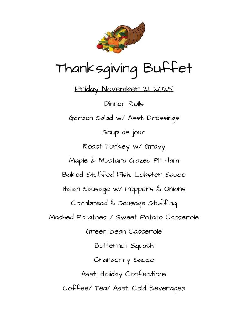 Thanksgiving Buffet Friday November 21 2025
